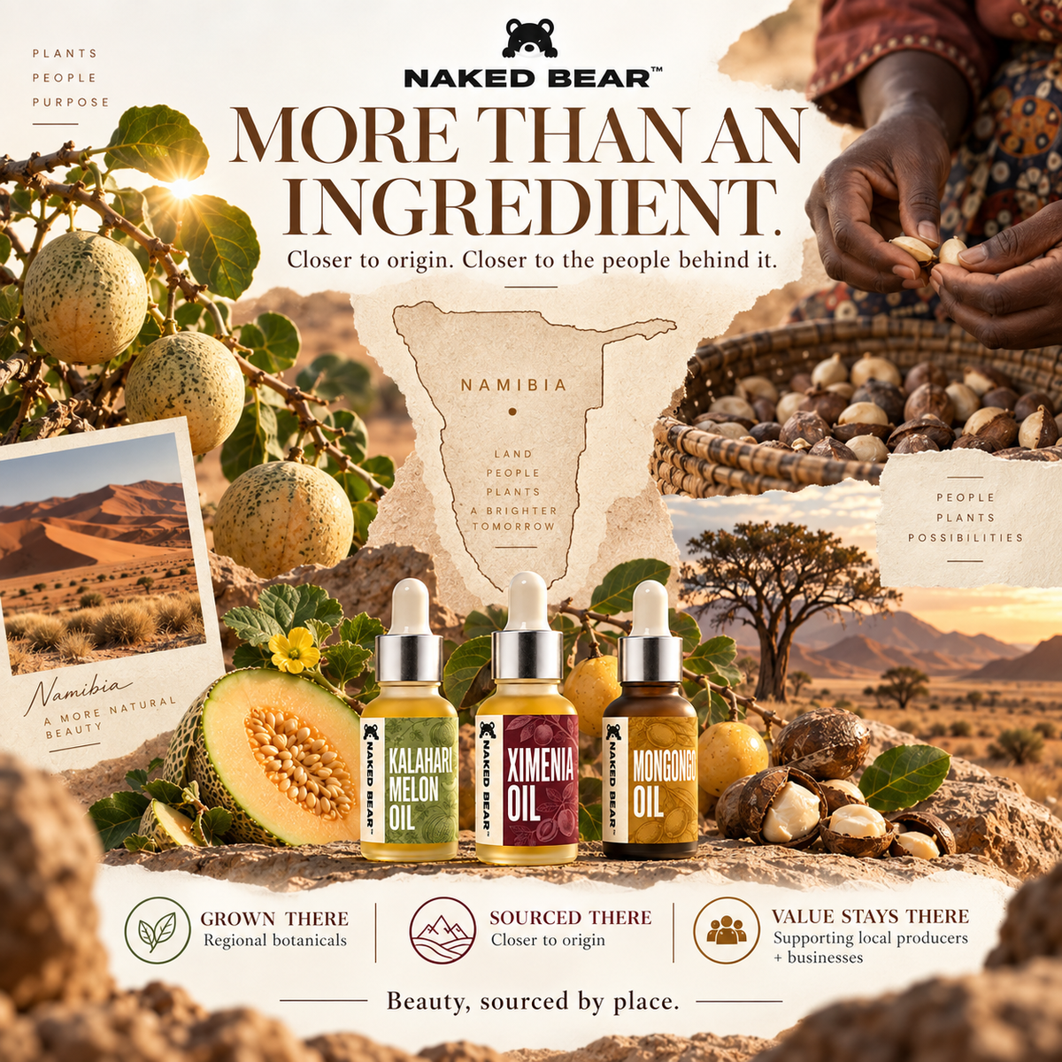 Naked Bear Namibia Collection with Ximenia, Kalahari Melon and Mongongo oils