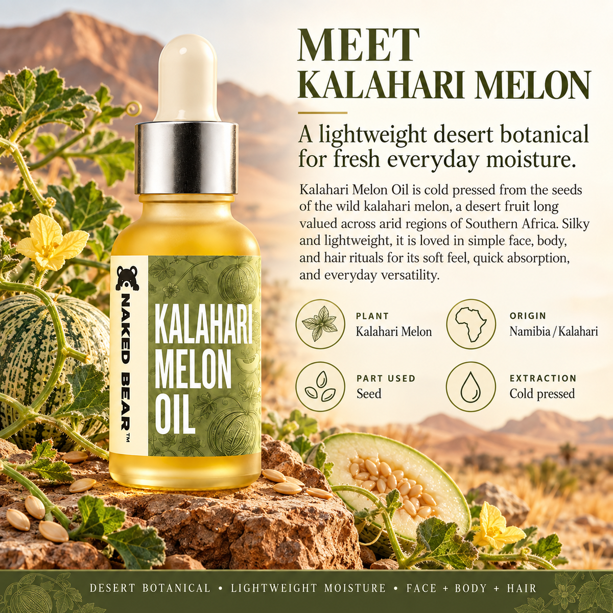 Naked Bear Kalahari Melon Seed Oil