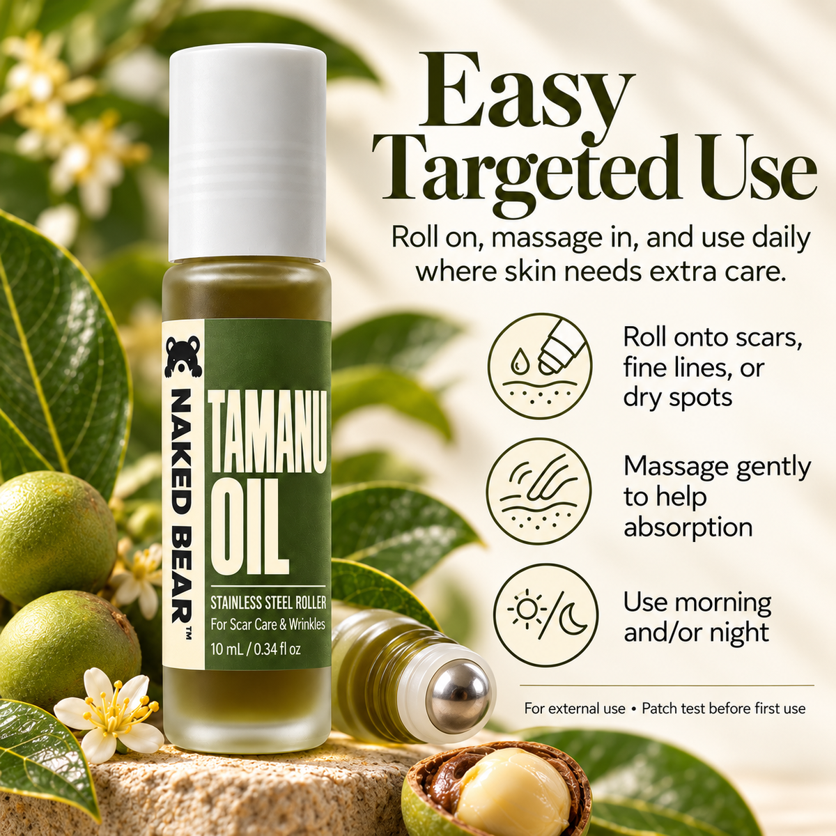 Naked Bear Tamanu Oil Roll-On